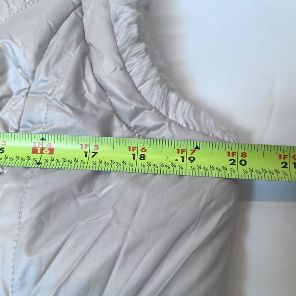 Nicole‎ Miller Elegant Faux Fur Cream Reversible Vest Sleeveless Pockets Large - Picture 7 of 10